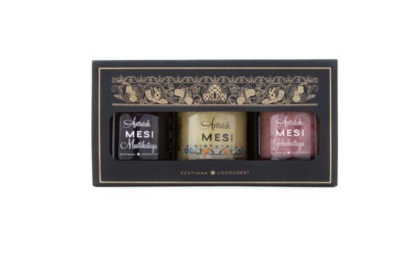 Kinkekomplekt 3x50 g mustas karbis