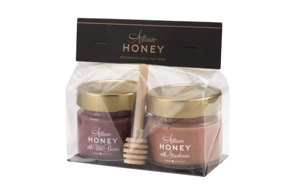 Cellophane gift set with a honey spoon