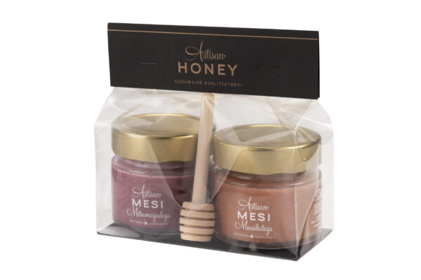 Cellophane gift set with a honey spoon