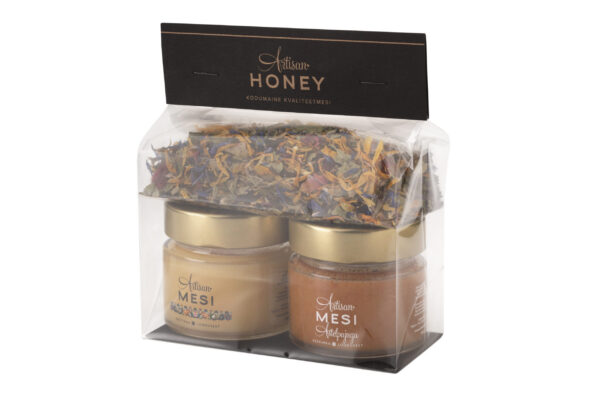Cellophane gift set with herbal tea