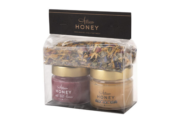 Cellophane gift set with herbal tea