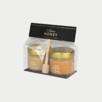 Cellophane gift set 2x100 g Honey with Sea Buckthorn and Honey with Lemon- Ginger