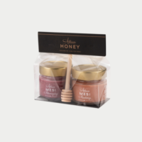 Cellophane gift set 2x100 g Honey with Blueberries and Honey with Cranberries