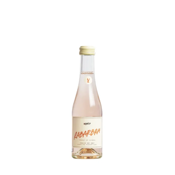 Nudist Rabarbra MINI 200 ml rabarberivahuveini pudel kreemja etiketiga