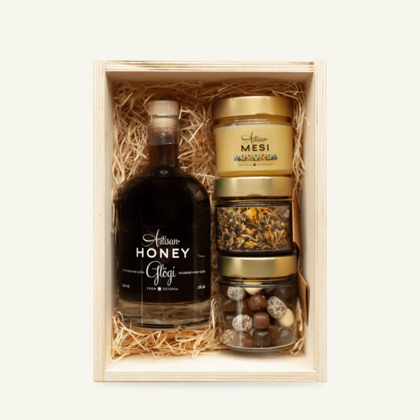 Glögg, honey and coconut chocolates gift box