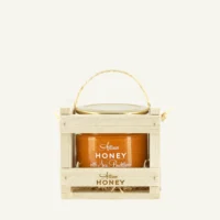Honey with sea buckthorn 200 g in a wooden gift box