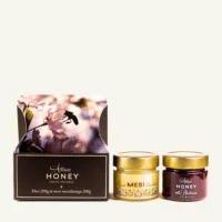 Two-honey gift set in a black box 2 × 200 g