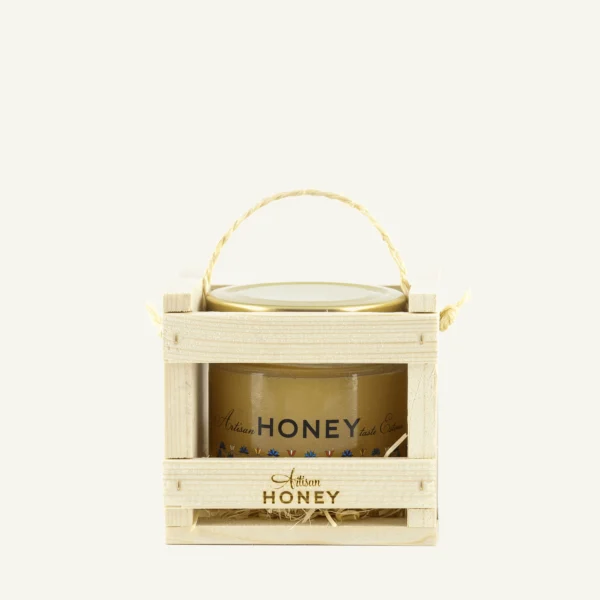 Blossom honey 200 g in a wooden gift box