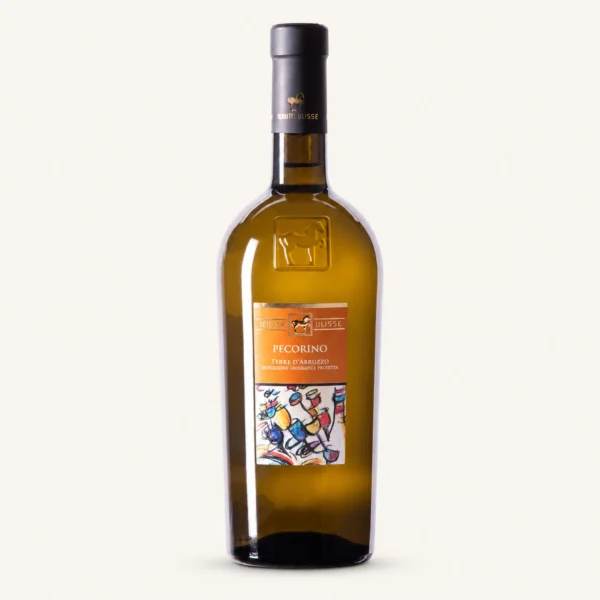 Tenuta Ulisse Pecorino Terre d’Abruzzo IGP 750 ml pudel soojal heledal taustal